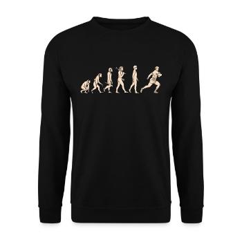 Evolution Rugby Sport from monkey to rugby player - Unisex Sweatshirt - black - Front - Alina (178cm) & Michal (187cm)