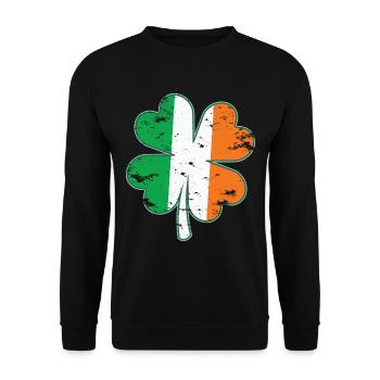 Saint Patrick's Day Gift Shamrock Ireland Flag Irish - Sweat-shirt Unisexe - noir - Devant - Alina (178cm) & Michal (187cm)
