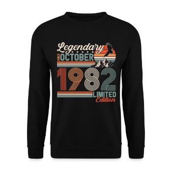 Légendaire Octobre 1982 Anniversaire de naissance - Sweat-shirt Unisexe - noir - Devant - Alina (178cm) & Michal (187cm)