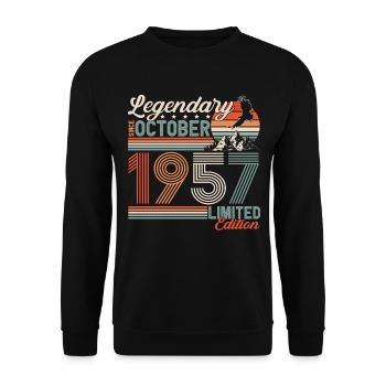 Légendaire Octobre 1957 Anniversaire de naissance - Sweat-shirt Unisexe - noir - Devant - Alina (178cm) & Michal (187cm)