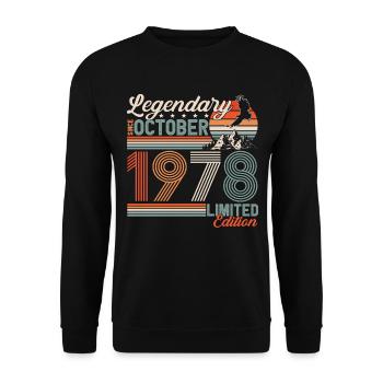 Légendaire Octobre 1978 Anniversaire de naissance - Sweat-shirt Unisexe - noir - Devant - Alina (178cm) & Michal (187cm)