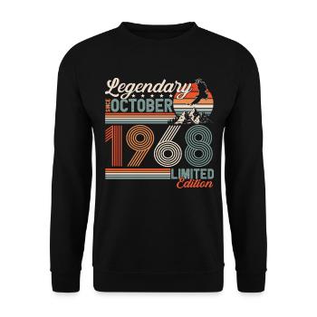 Légendaire Octobre 1968 Anniversaire de naissance - Sweat-shirt Unisexe - noir - Devant - Alina (178cm) & Michal (187cm)