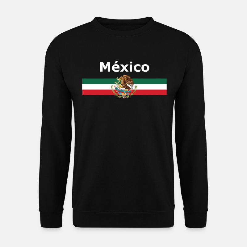 México - Fahne und Wappen - Unisex Pullover - Schwarz