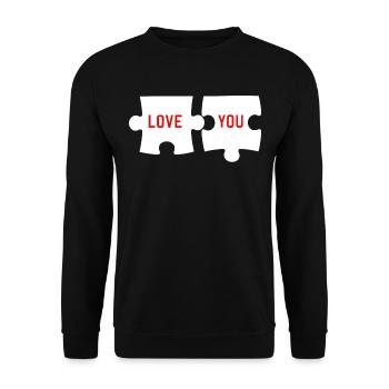 Je t’aime, je suis ma pièce du puzzle - Sweat-shirt Unisexe - noir - Devant - Alina (178cm) & Michal (187cm)