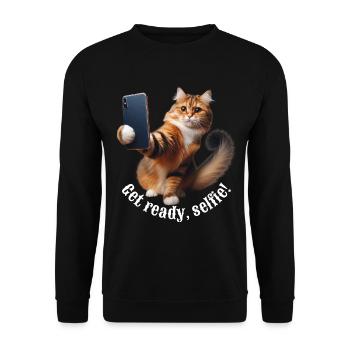 Get ready, selfie-8 - Unisex Sweatshirt - black - Front - Alina (178cm) & Michal (187cm)