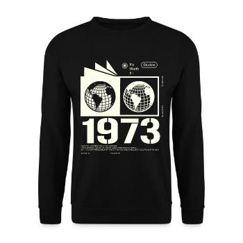 Vintage, 1973, Rétro, Cadeau d’anniversaire, 1973 - Sweat-shirt Unisexe - noir - Devant - Alina (178cm) & Michal (187cm)