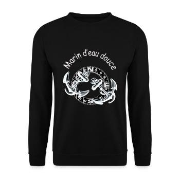 Marin d'eau douce (pour fond foncé) - Sweat-shirt Unisexe - noir - Devant - Alina (178cm) & Michal (187cm)