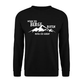 Wenn die Berge Rufen muss - Unisex Pullover - Schwarz - Vorne - Alina (178cm) & Michal (187cm)