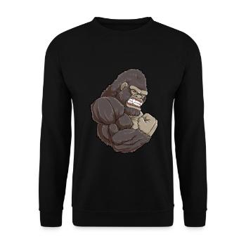 Gorilla At The Gym - Training Fitness Muscles - Unisex Sweatshirt - black - Front - Alina (178cm) & Michal (187cm)