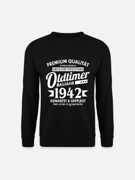 OLDTIMER 1942 LUSTIG 80 JAHRE GEBURTSTAG GESCHENK - Unisex Pullover - Schwarz