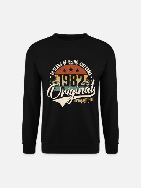 40 anniversaire né 1982 anniversaire rétro - Sweat-shirt Unisexe - noir