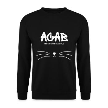 ACAB - All Cats Are Beautiful - Unisex Pullover - Schwarz - Vorne - Alina (178cm) & Michal (187cm)