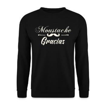 Moustache Gracias - Meilleur idée pour un cadeau. - Sweat-shirt Unisexe - noir - Devant - Alina (178cm) & Michal (187cm)
