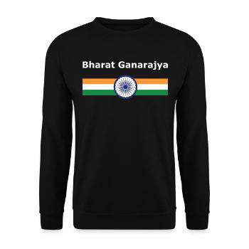 Bharat Ganarajya - Fahne und Wappen - Unisex Pullover - Schwarz - Vorne - Alina (178cm) & Michal (187cm)