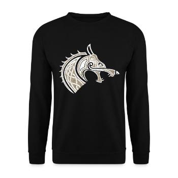Fenriswolf, Fenrir, Wolf, nordischen Mythologie - Unisex Pullover - Schwarz - Vorne - Alina (178cm) & Michal (187cm)