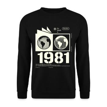 Vintage 1981 Retro Birthday Gift 1981 - Unisex Sweatshirt - black - Front - Alina (178cm) & Michal (187cm)