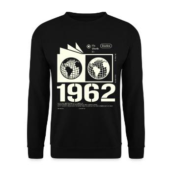 Jahrgang 1962 Retro Geburtstag Geschenk 1962 - Unisex Pullover - Schwarz - Vorne - Alina (178cm) & Michal (187cm)