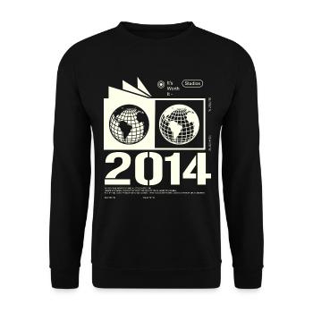 Vintage 2014 Retro Birthday Gift 2014 - Unisex Sweatshirt - black - Front - Alina (178cm) & Michal (187cm)
