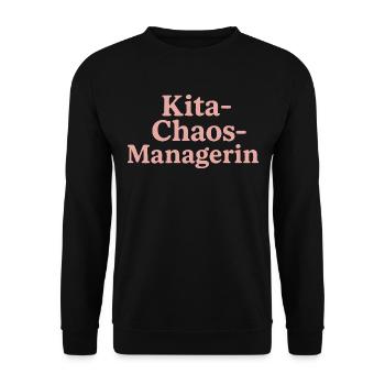 Kita Chaos Managerin (rosa) - Unisex Pullover - Schwarz - Vorne - Alina (178cm) & Michal (187cm)