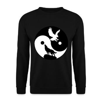 Yin Yang - Unisex Pullover - Schwarz - Vorne - Alina (178cm) & Michal (187cm)