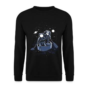 Vol spatial de l'astronaute - Sweat-shirt Unisexe - noir - Devant - Alina (178cm) & Michal (187cm)