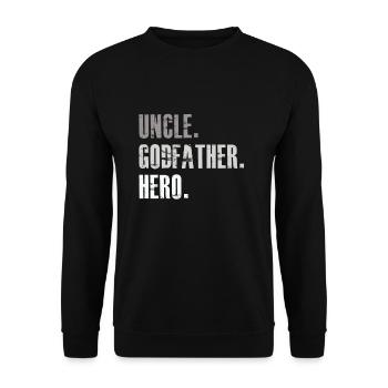 Uncle Godfather Hero - Unisex Sweatshirt - black - Front - Alina (178cm) & Michal (187cm)