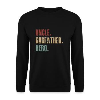 Onkel Godfather Hero - Unisex Pullover - Schwarz - Vorne - Alina (178cm) & Michal (187cm)