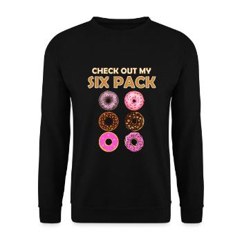 Check Out My Six Pack Donut - Unisex Sweatshirt - black - Front - Alina (178cm) & Michal (187cm)