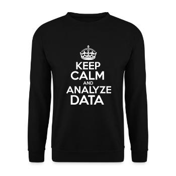 Behalten Sie ruhig Daten analysieren - Unisex Pullover - Schwarz - Vorne - Alina (178cm) & Michal (187cm)