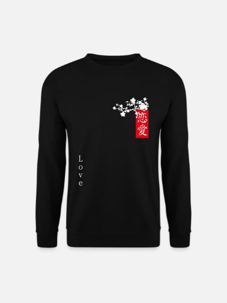 Japanische Kanji-Liebe - Unisex Pullover - Schwarz
