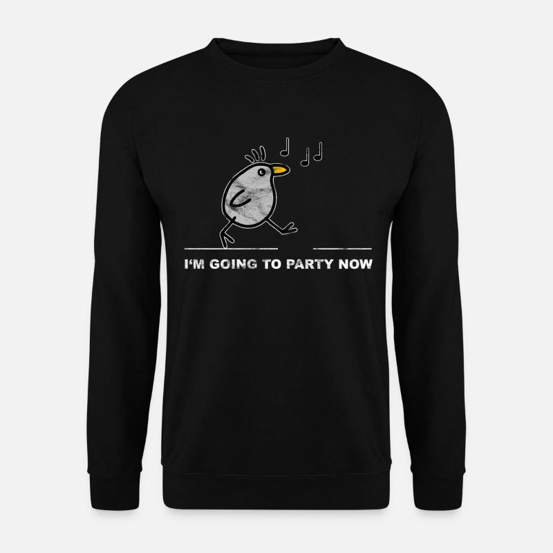 lebensfreude - Singender Vogel geht auf eine Party - Unisex Pullover - Schwarz