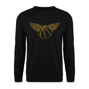 Basketball Player Dunking BasketballEr Wings - Unisex Sweatshirt - black - Front - Alina (178cm) & Michal (187cm)