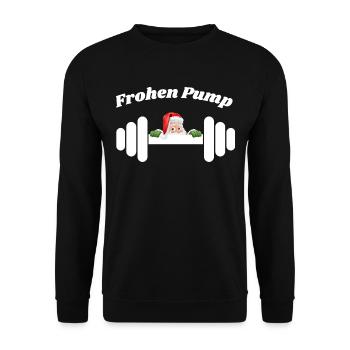 Frohen Pump Weihnachtsmann - Unisex Pullover - Schwarz - Vorne - Alina (178cm) & Michal (187cm)