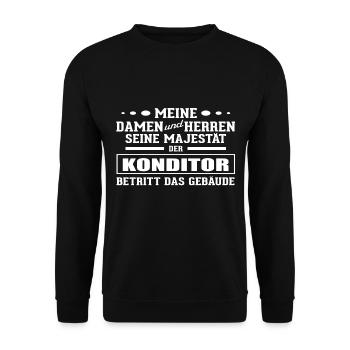 Konditor - Seine Majestät - Unisex Pullover - Schwarz - Vorne - Alina (178cm) & Michal (187cm)