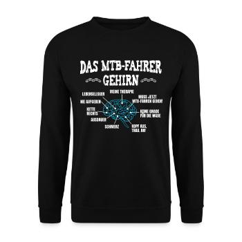 MTB-faherer gehirn! - Unisex Pullover - Schwarz - Vorne - Alina (178cm) & Michal (187cm)