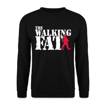The walking Fat - Zombie - Humor - Adipositas-Fett - Unisex Sweatshirt - black - Front - Alina (178cm) & Michal (187cm)