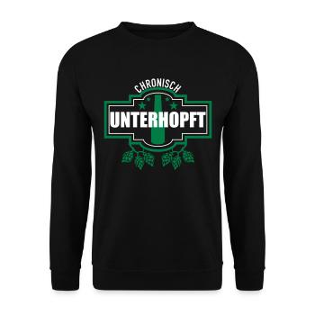 Unterhopft chronisch - Unisex Pullover - Schwarz - Vorne - Alina (178cm) & Michal (187cm)