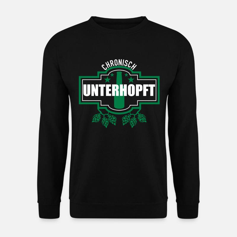 Unterhopft chronisch - Unisex Pullover - Schwarz