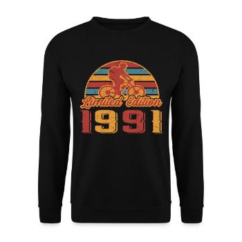 Fahrräder Radfahrer Fahrrad Geburtstag Bike 1991 - Unisex Pullover - Schwarz - Vorne - Alina (178cm) & Michal (187cm)