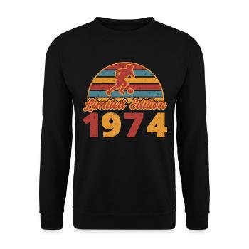 Football Football Player Sports Birthday 1974 - Unisex Sweatshirt - black - Front - Alina (178cm) & Michal (187cm)