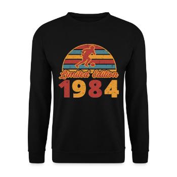 Footballeur Footballeur anniversaire 1984 - Sweat-shirt Unisexe - noir - Devant - Alina (178cm) & Michal (187cm)