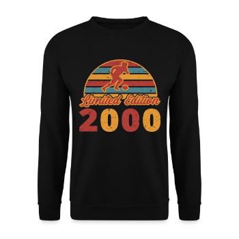 Footballeur Footballeur Footballeur Anniversaire 2000 - Sweat-shirt Unisexe - noir - Devant - Alina (178cm) & Michal (187cm)