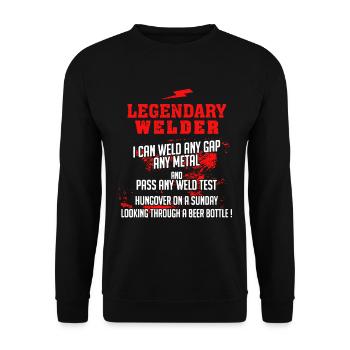 Legendary Welder - Unisex Sweatshirt - black - Front - Alina (178cm) & Michal (187cm)