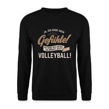 Gefuehle - ich moechte Sport - Volleyball! - - Unisex Pullover - Schwarz - Vorne - Alina (178cm) & Michal (187cm)