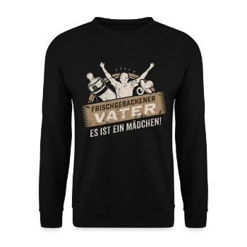 Frischgebackener Vater Mädchen Farset 2 - Geschenk - Unisex Pullover - Schwarz - Vorne - Alina (178cm) & Michal (187cm)