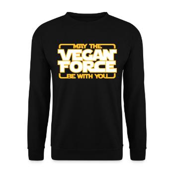 may the Vegan Force be with you - Vegan - Veganer - Unisex Pullover - Schwarz - Vorne - Alina (178cm) & Michal (187cm)