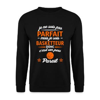 Je suis basketteur - t shirt basket - Sweat-shirt Unisexe - noir - Devant - Alina (178cm) & Michal (187cm)