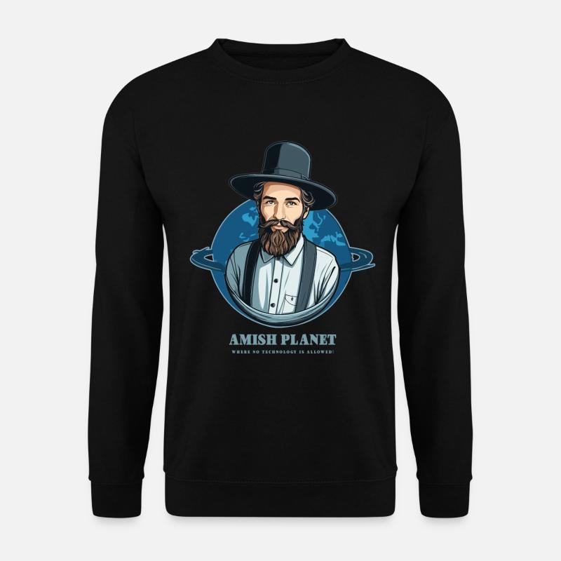 Amisch Planet - Unisex Pullover - Schwarz