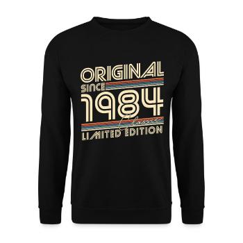 Original seit 1984 Jahrgang Geburtstag Geschenk - Unisex Pullover - Schwarz - Vorne - Alina (178cm) & Michal (187cm)