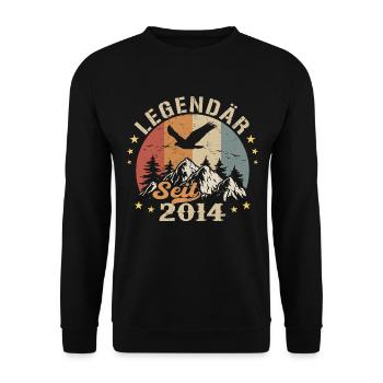 Légendaire depuis 2014 Vintage Vintage Anniversaire - Sweat-shirt Unisexe - noir - Devant - Alina (178cm) & Michal (187cm)